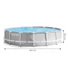 Piscina structura metalica, rotunda, cu filtru, pompa, scara, prelata acoperire, gri, 457x107 cm, Intex Prism Frame