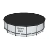 Piscina structura metalica, rotunda, cu filtru, pompa, scara, prelata acoperire, gri, 457x107 cm, Bestway Steel Pro