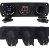 Priza suplimentara impermeabila pentru vehicule Off Road, ATV, SSV, tensiune 12V, 2 x USB si Voltmetru