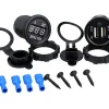 Panou electric suplimentar impermeabil pentru vehicule Off Road, ATV, SSV, tensiune 12-24V, 2 x USB si Voltmetru