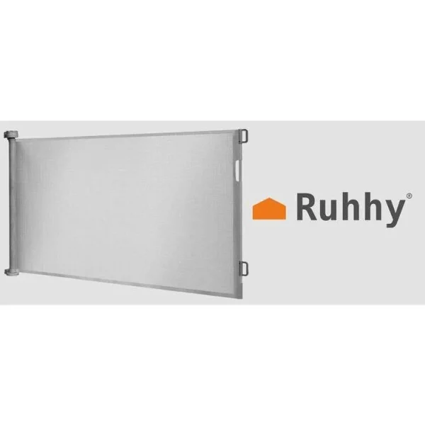 Poarta, plasa, de siguranta, protectie copii, retractabila, gri, 13x160x85 cm, Ruhhy