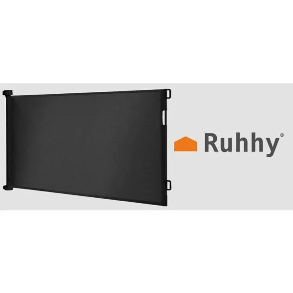 Poarta, plasa, de siguranta, protectie copii, retractabila, negru, 13x160x85 cm, Ruhhy