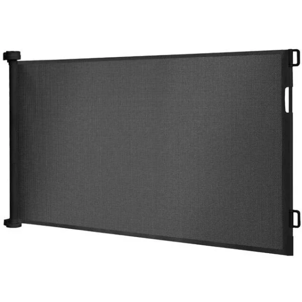 Poarta, plasa, de siguranta, protectie copii, retractabila, negru, 13x160x85 cm, Ruhhy