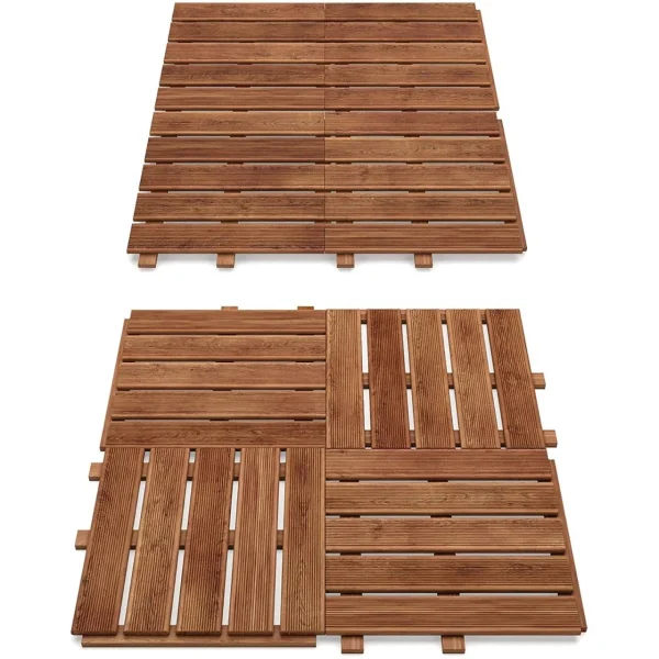 Podea de gradina din lemn, maro, 30x30 cm