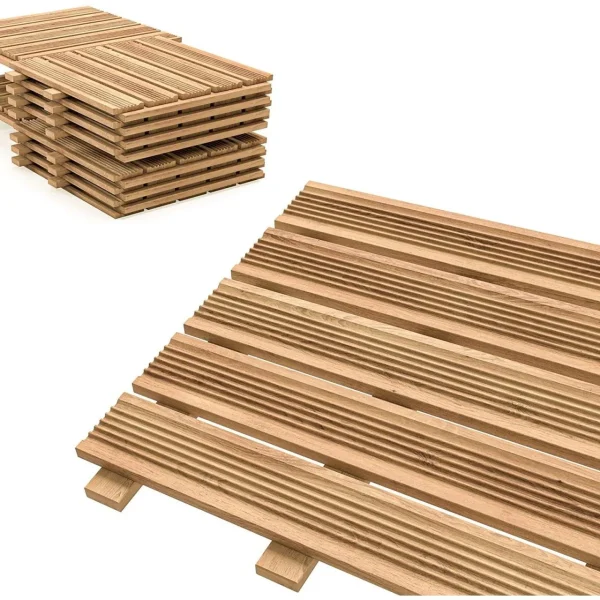 Podea de gradina din lemn, natur, 30x30 cm