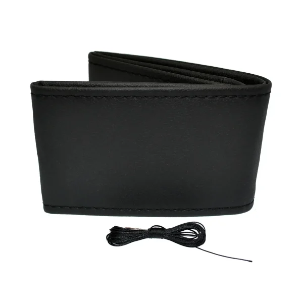 Husa volan OTOM din Piele Ecologica "Ne-Perforata" pentru autoturisme, diametru volan 37 - 39 cm, cu ac si ata Neagra