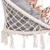 Hamac brazilian, tip scaun, Springos, cu perna, crem si gri, max 150 kg, 79x80x120 cm