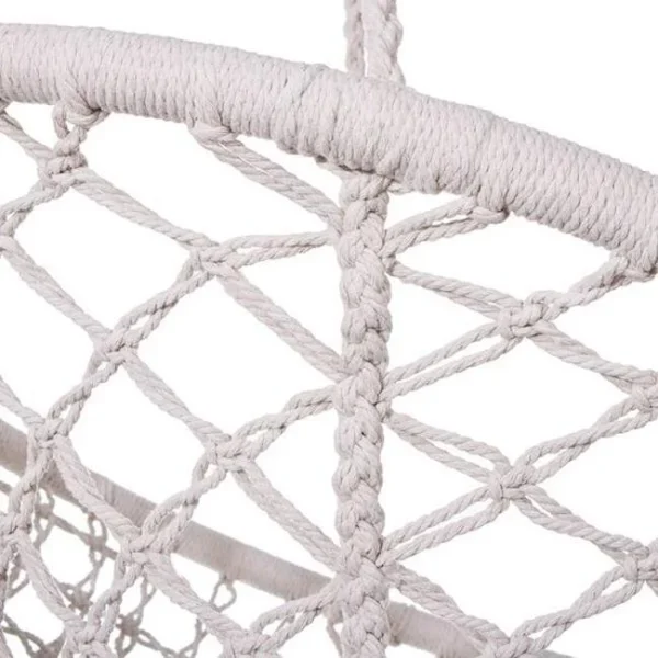 Hamac brazilian, tip scaun, Springos, cu perna, crem si gri, max 150 kg, 79x80x120 cm