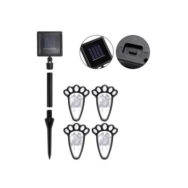 Lampa solara pentru gradina, Verk Group, model urme animal, AA, 1.2 V, set 4 buc, 9x12 cm