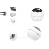 Lampa de noptiera cu proiector, Verk Group, pentru copii, cupola rotativa, 2 moduri, diferite culori, 4xAAA, incarcare USB, 12x10 cm