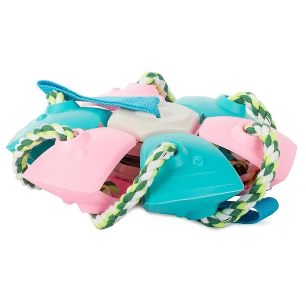 Jucarie pentru caine, tip frisbee/minge, Verk Group, plastic, roz si albastru