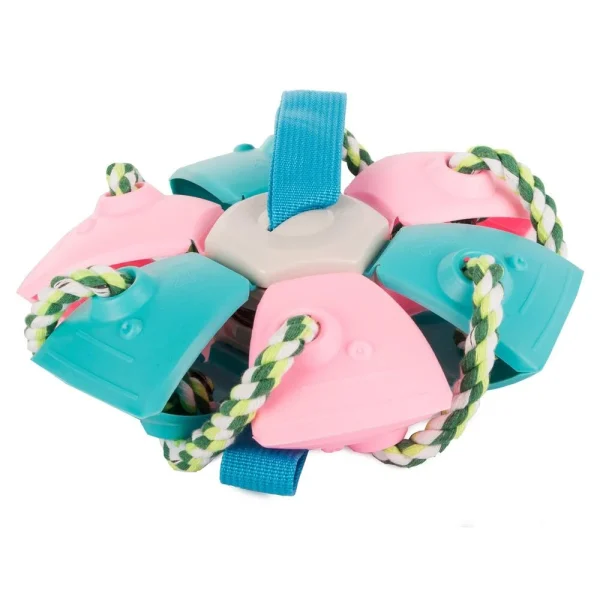 Jucarie pentru caine, tip frisbee/minge, Verk Group, plastic, roz si albastru