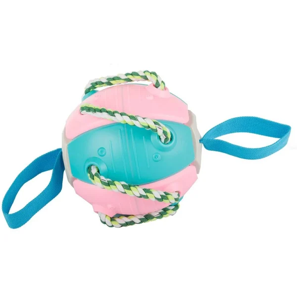 Jucarie pentru caine, tip frisbee/minge, Verk Group, plastic, roz si albastru