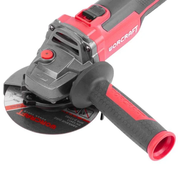Polizor unghiular, flex, cu acumulator 4 Ah, incarcator 20 V Li-ion, geanta, 4 discuri, manusi, 115 mm, Worcraft