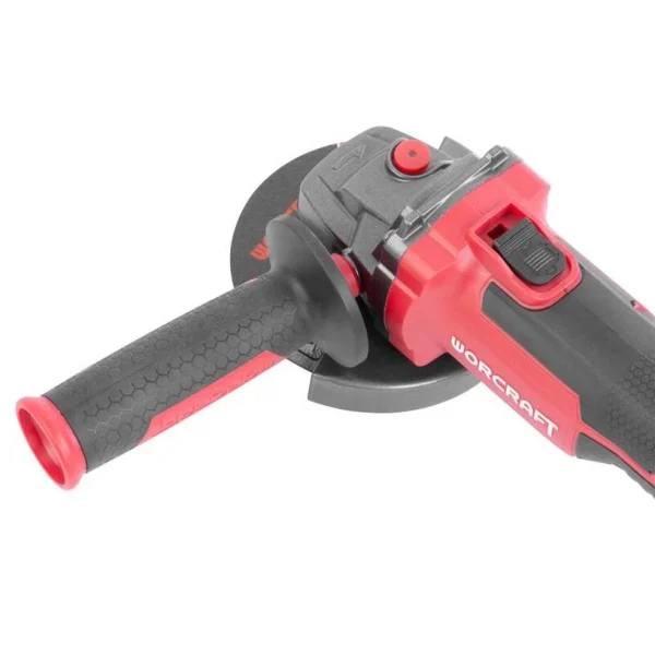 Polizor unghiular, flex, cu acumulator 4 Ah, incarcator 20 V Li-ion, geanta, 4 discuri, manusi, 115 mm, Worcraft
