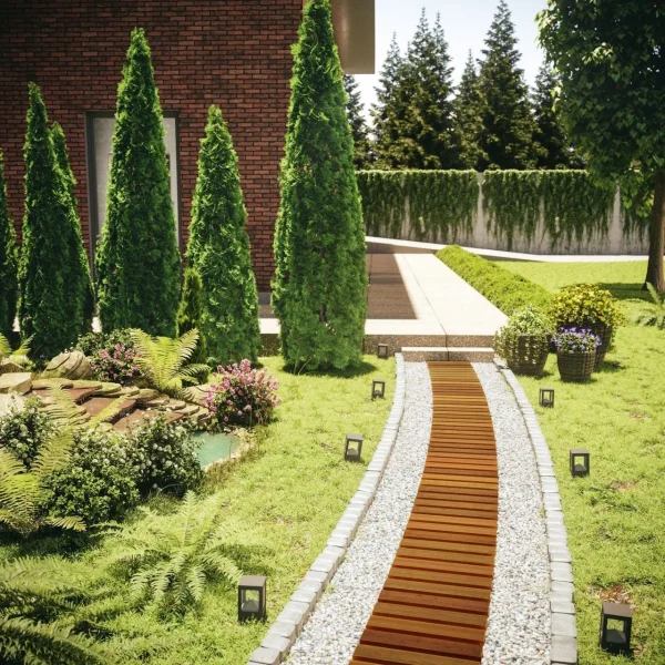 Poteca de gradina din lemn, maro, 30x200 cm