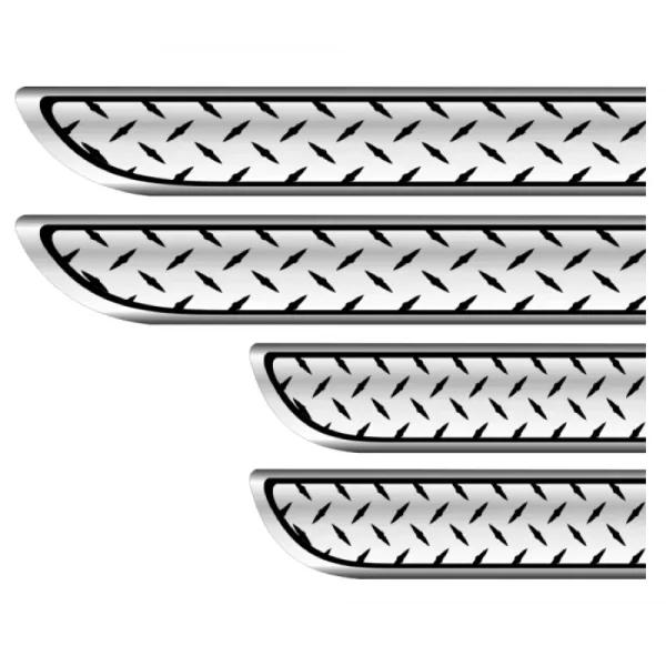 Set 4 bucati protectie praguri universale culoare crom si negru diamond