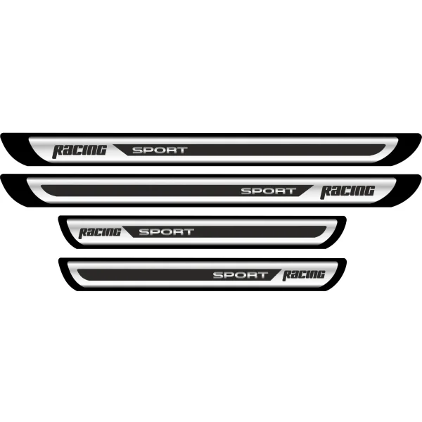 Set 4 bucati Protectii Praguri din autocolant Crom - Racing Sport
