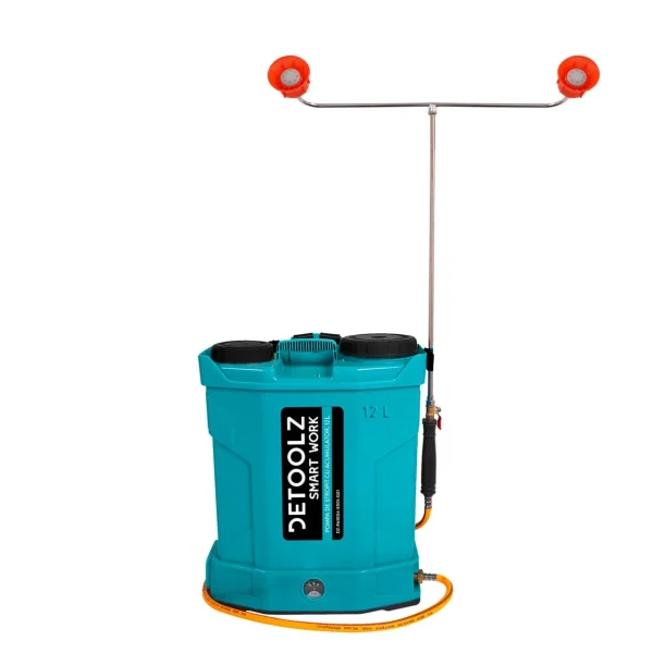 Pulverizator gradina, pompa de stropit, vermorel, Detoolz, electric, pentru spate, cu acumulator 8 Ah, accesorii, 12 L