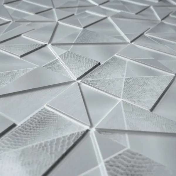 Panou decorativ, PVC, model marmura 3D, abstract, nuante gri, 96x48.5 cm 