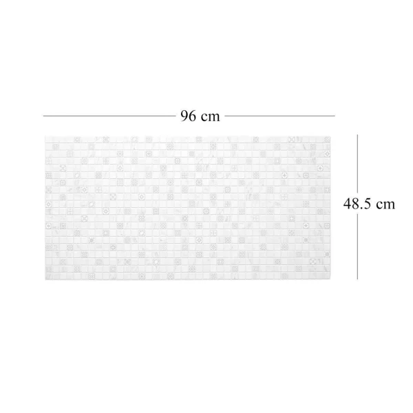 Panou decorativ, PVC, model mozaic, nuante gri si alb, 96x48.5cm