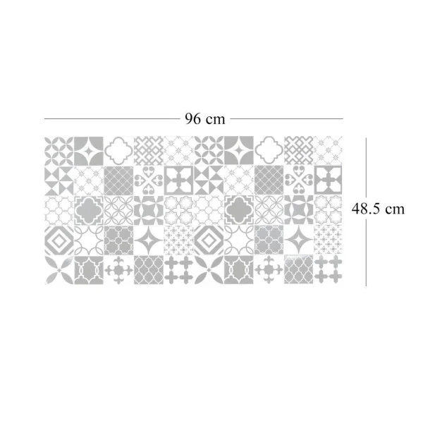 Panou decorativ, PVC, model mozaic, alb si negru, 96x48.5cm