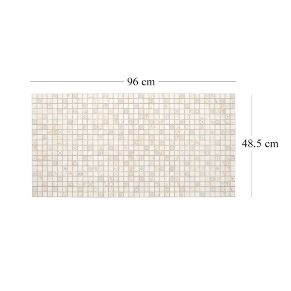 Panou decorativ, PVC, model mozaic, nuante portocaliu murdar, 96x48.5cm