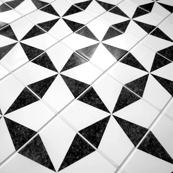 Panou decorativ, PVC, model marmura, abstract, alb si negru, 96x48.5cm