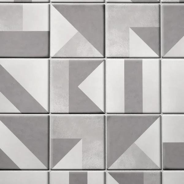 Panou decorativ, PVC, model marmura, geometric, alb si gri, 96x48.5cm