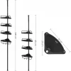 Raft pentru baie/dus, de colt, Artool, reglabil, otel si PP, 4 rafturi, negru, 85-305 cm