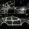 2 x Sticker Reflectorizant "OUTLINE DECO", culoare ARGINTIU, dimensiune 1cm x 8m