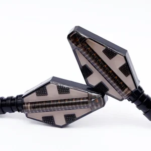 Set 2 lampi Semnalizare Moto, model CROSS, cu 2 functii, pozitie si semnalizare, tensiune 12V