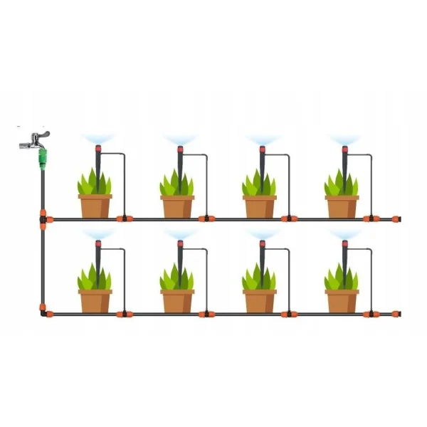 Sistem irigatii cu pulverizare, 10 aspersoare, 71 piese, 10 m, GardenLine