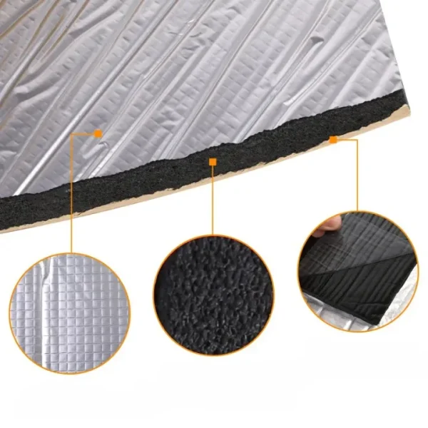 Material insonorizant auto cu strat din aluminiu, dimensiune 100cm x 100cm x 10mm