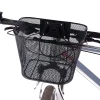 Cos metalic pentru bicicleta cu maner, demontabil, conceput pentru a fi montat in partea din fata, culoare Neagra
