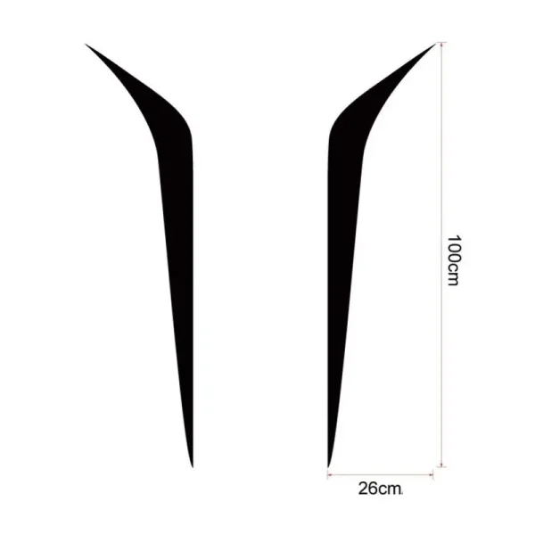 Set 2 stickere autoadezive Tuning, model "Hood Stripes V2", dimensiune 100 x 26 cm, culoare Neagra