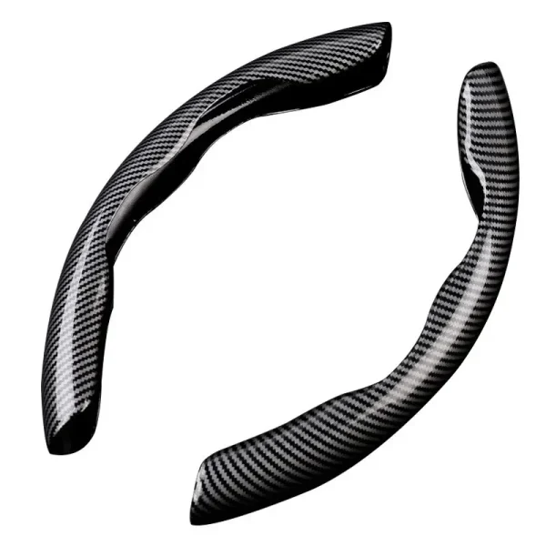 Set 2 ornamente volan finisaj CARBON NEGRU, dimensiune universala