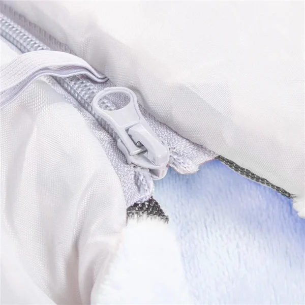 Sac de dormit pentru copii, bebelusi, cu husa, gri si albastru, 90x43/35 cm, Springos