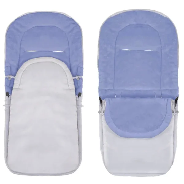 Sac de dormit pentru copii, bebelusi, cu husa, gri si albastru, 90x43/35 cm, Springos