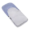 Sac de dormit pentru copii, bebelusi, cu husa, gri si albastru, 90x43/35 cm, Springos