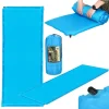 Saltea camping auto-gonflabila, poliester si spuma PU, albastru, 180x50 cm, Springos