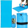 Saltea camping auto-gonflabila, poliester si spuma PU, albastru, 180x50 cm, Springos