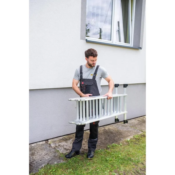 Scara aluminiu, multifunctionala, rabatabila, 4 tronsoane, 4 trepte, max 125 kg, 1.18-4.46 m