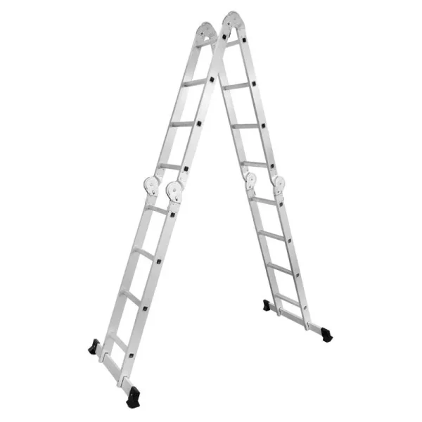 Scara aluminiu, multifunctionala, rabatabila, 4 tronsoane, 4 trepte, max 125 kg, 1.18-4.46 m