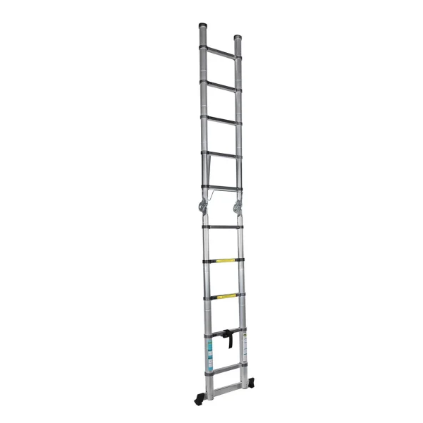 Scara aluminiu telescopica, Detoolz, dubla, 10 trepte, max 150 kg, 0.8-3.2 m