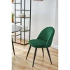 Scaun bucatarie/living, Akord, Brandy, catifea verde, picioare metal negru, 50x54x77 cm