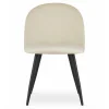 Scaun bucatarie/living, Artool, Bello, catifea bej, picioare metal negru, 46x42.5x76.5 cm