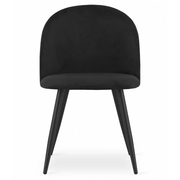 Scaun bucatarie/living, Artool, Bello, catifea neagra, picioare metal negru, 46x42.5x76.5 cm