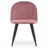 Scaun bucatarie/living, Artool, Bello, catifea roz, picioare metal negru, 46x42.5x76.5 cm