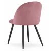 Scaun bucatarie/living, Artool, Bello, catifea roz, picioare metal negru, 46x42.5x76.5 cm